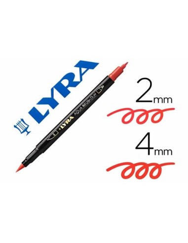 ROTULADOR PINCEL LYRA AQUA BRUS DUO ROJO GERANIO FILA  6520021 (10)