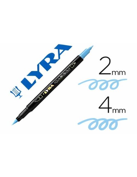 ROTULADOR PINCEL LYRA AQUA BRUS DUO AZUL HIELO FILA 6520045 (10)
