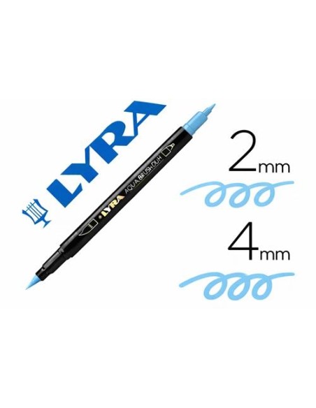 ROTULADOR PINCEL LYRA AQUA BRUS DUO AZUL CLARO FILA 6520047 (10)