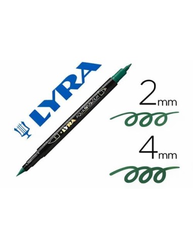 ROTULADOR PINCEL LYRA AQUA BRUS DUO VERDE FILA 6520067 (10)