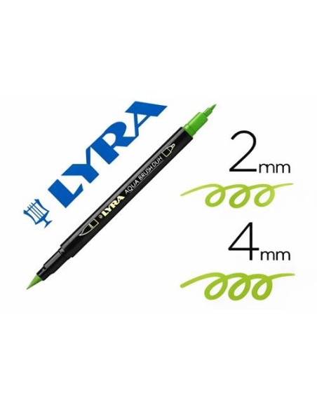 ROTULADOR PINCEL LYRA AQUA BRUS DUO VERDE MANZANA FILA 6520070 (10)