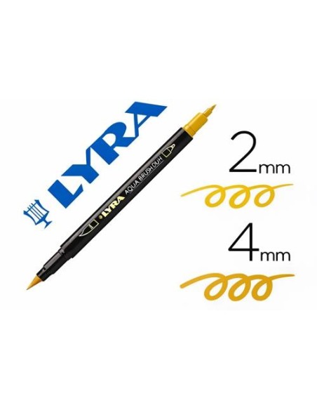 ROTULADOR PINCEL LYRA AQUA BRUS DUO OCRE ORO FILA 6520083 (10)