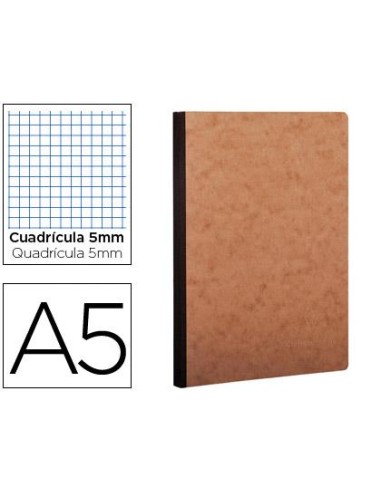 CUADERNO EXACLAIR CUARTO CUADRICULA COSIDO MARRON 79542C