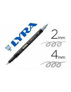 ROTULADOR PINCEL LYRA AQUA BRUS DUO GRIS PLATA FRIO  FILA 6520096 (10) 2