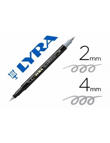 ROTULADOR PINCEL LYRA AQUA BRUS DUO GRIS PLATA FRIO  FILA 6520096 (10)