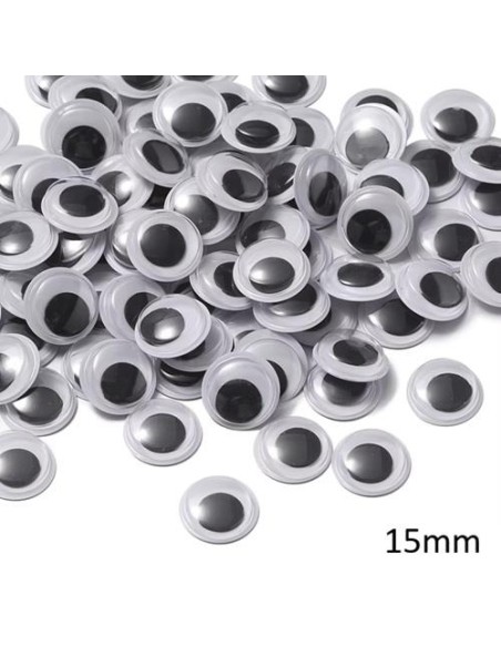 OJITOS MOVILES ADHESIVOS 15mm 30 UNIDADES GRAFOPLAS 68010300