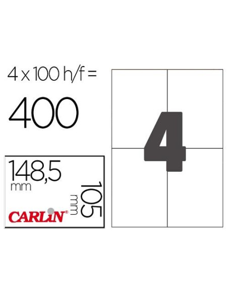 ETIQUETAS AUTOADHESIVAS CARLIN A4 DE 105X148 C/100 REF.15320