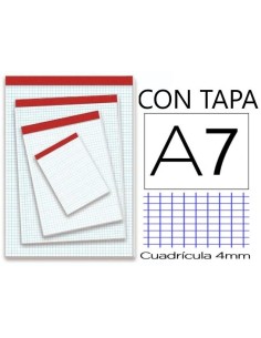 BLOCK DE NOTAS A7 16º  CON TAPA CUADRICULA PACSA-18906 MAKRO 001118