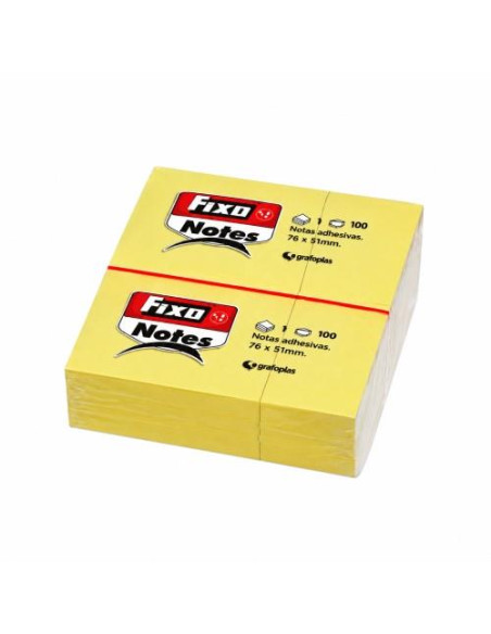 TACO NOTAS ADHESIVAS FIXO 76X51 AMARILLO 100H GRAFOPLAS 65005660 (12)