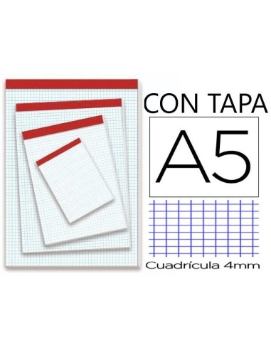 BLOCK DE NOTAS 4º  CON TAPA CUADRICULA PACSA 18901 MAKRO 001112
