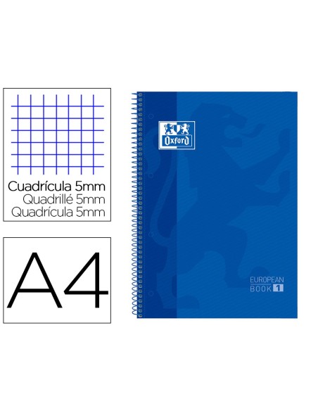 CUADERNO OXFORD A4 90 GR 80H TAPA DURA AZUL 102610014/100430197 HAMELI
