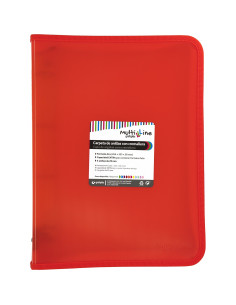 CARPETA CON  CREMALLERA PP Y FUELLE MULTILINE ROJO GRAFOPLAS 02960551