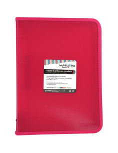 CARPETA CON  CREMALLERA PP Y FUELLE MULTILINE FUCSIA GRAFOPLAS 02960554