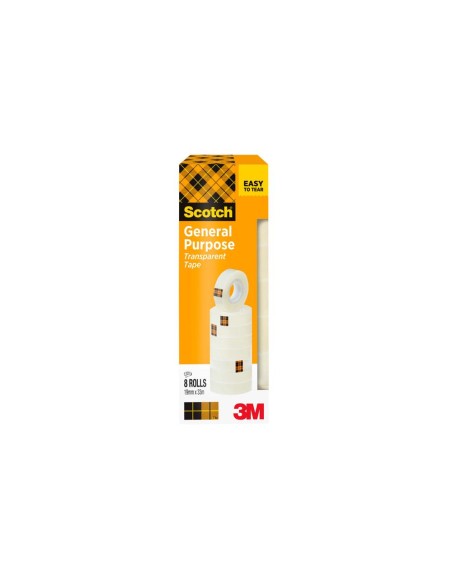 TORRE 8 ROLLOS CINTA TRANSPARENTE SCOTCH 33X19   3M 7100213205 CSUR 45343