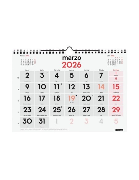 CALENDARIO PARED NUMEROS GRANDES M  2026 FINOCAM 780000026