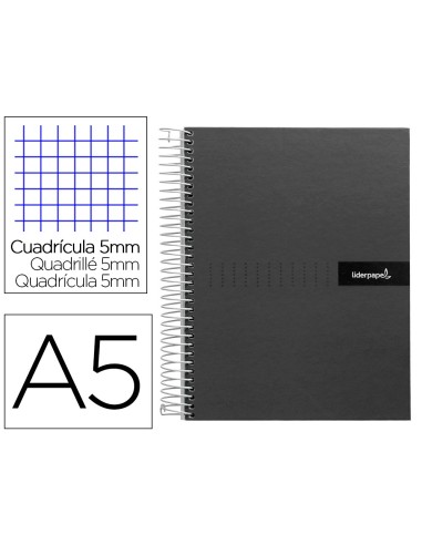 CUADERNO 4º  TAPA EXTRADURA 120H 90GRS CUADRICULA 5 COLOR NEGRO BJ74 CSUR 09647