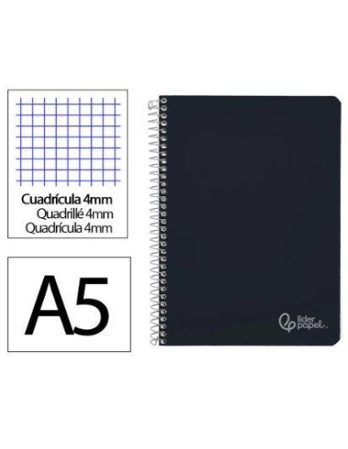 CUADERNO 4º TAPA DURA 80H 75GR. C/4 MM NEGRO CSUR 09784