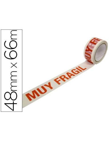 PRECINTO ADHESIVO POLIPROPILENO IMPRESION MUY FRAGIL PARA EMBALAJE 66 X 48 MM PRE2048066 CSUR 77015