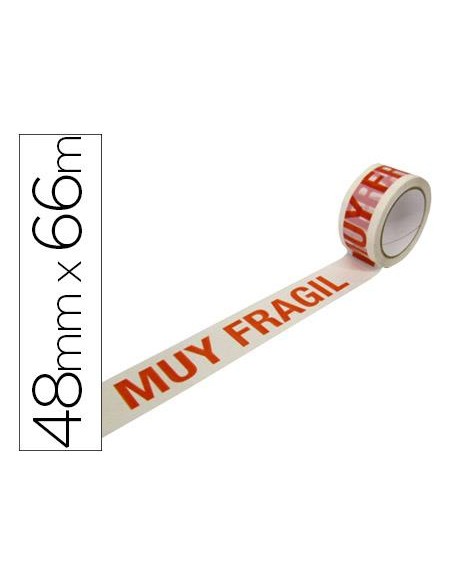 PRECINTO ADHESIVO POLIPROPILENO IMPRESION MUY FRAGIL PARA EMBALAJE 66 X 48 MM PRE2048066 CSUR 77015