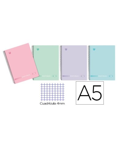 CUADERNO 4º  TAPA  POLIPROPILENO 80H 90GRS CUADRICULA 4 COLORES PASTEL SURTIDOS GRAFOPLAS 88453998  (8)