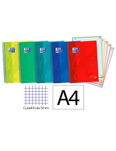 CUADERNO A4 120H CUADRICULA 5 TAPA DURA TOUCH EUROPEAN BOOK 5 TAPA INTERIOR EN PIZARRA BLANCA HAMELIN 400138671