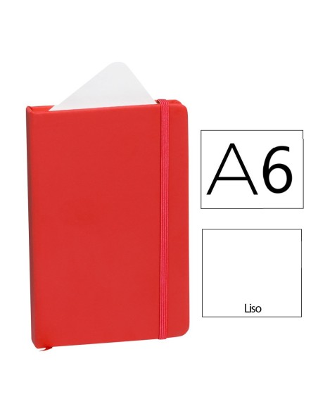 CUADERNO CIERRE GOMAS A6 LISO ROJO KINE 3393