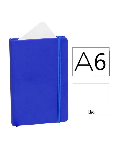 CUADERNO CIERRE GOMAS A6 LISO AZUL KINE 3393
