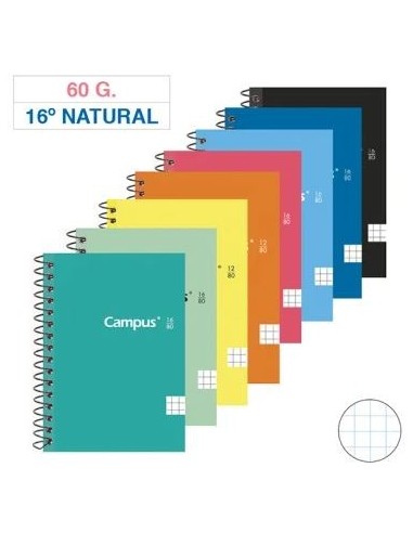 CUADERNO  ESPIRAL 16º CUADRICULA  TAPA BLANDA 60G 80H MAKRO 001142 / GRAFOPLAS 37004199 (16)