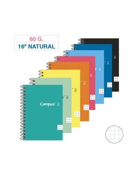 CUADERNO  ESPIRAL 16º CUADRICULA  TAPA BLANDA 60G 80H MAKRO 001142 / GRAFOPLAS 37004199 (16)