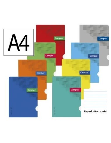 LIBRETA A4  TAPA CARTON PLASTIFICADA 48H 90GRS  RAYADA  MAKRO 002150 (8/48)