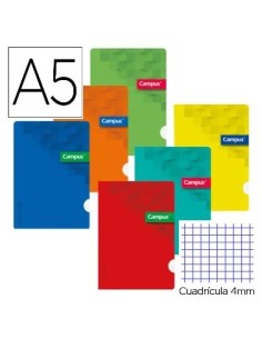 LIBRETA 4º GRAPADA TAPA DE POLIPROPILENO 48H 90 GRS CUADRICULA 4 MAKRO 002747