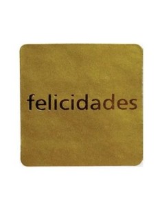 ETIQUETAS EN ROLLO FELICIDADES ORO  500 UDS. MAKRO 028633