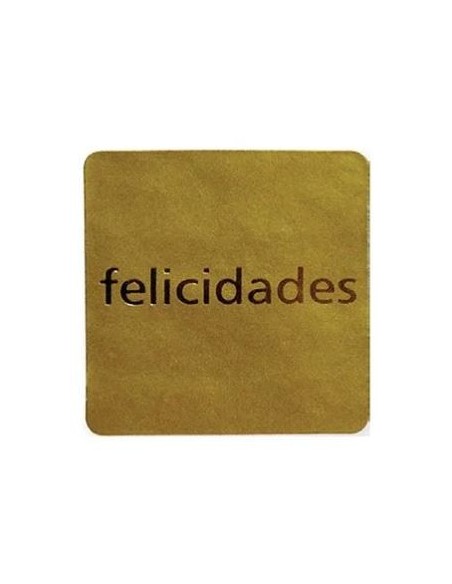 ETIQUETAS EN ROLLO FELICIDADES ORO  500 UDS. MAKRO 028633