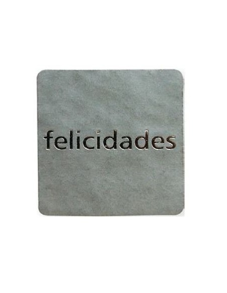 ETIQUETAS EN ROLLO FELICIDADES PLATA 500 UDS. MAKRO 028636