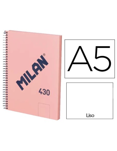 CUADERNO A5 ESPIRAL 80H. LISO MICROPERFORADO ROSA MILAN 57151E80P