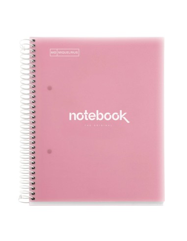 CUADERNO ESPIRAL NOTEBOOK 5  EMOTIONS A5 120H  TAPA DE POLIPROPILENO 90 GRAMOS ROSA MIQUELRIUS 46105