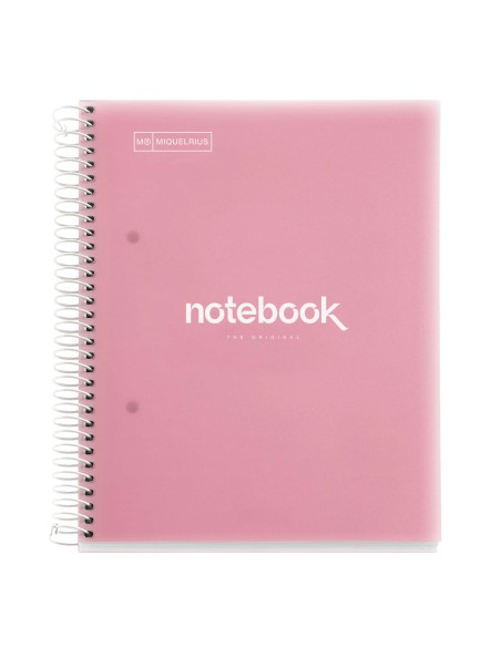 CUADERNO ESPIRAL NOTEBOOK 5  EMOTIONS A5 120H  TAPA DE POLIPROPILENO 90 GRAMOS ROSA MIQUELRIUS 46105