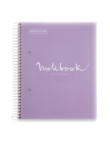 CUADERNO ESPIRAL NOTEBOOK 5  EMOTIONS A5 120H  TAPA DE POLIPROPILENO 90 GRAMOS LAVANDA MIQUELRIUS 46104