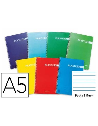 CUADERNO 4º  TAPA POLIPROPILENO 80H 90GRS PAUTA 3.5 PLASTIPAC PACSA 16572 (50)