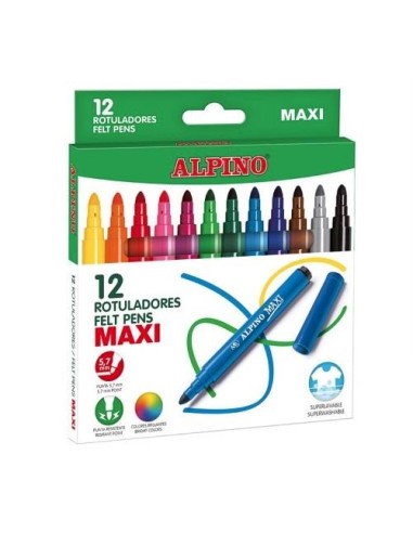 ROTULADORES ALPINO 12u  PUNTA GRUESA MAXI  MASATS  AR000006