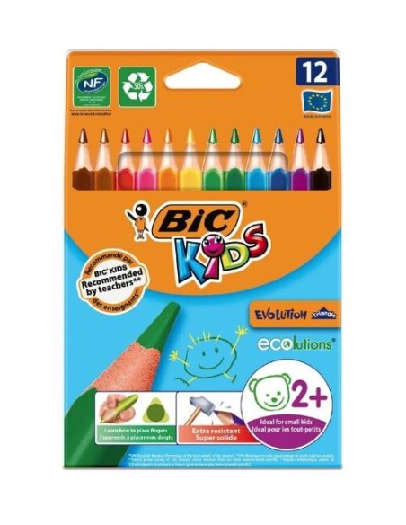 LAPICES  BIC KIDS EVOLUTION TRIANGULARES  ECOLUTIONS  12 COLORES BIC 8297356