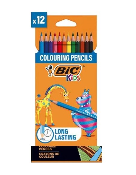 LAPICES BIC KIDS  EVOLUTION STRIPES  12 COLORES  BIC 9505222 (12)
