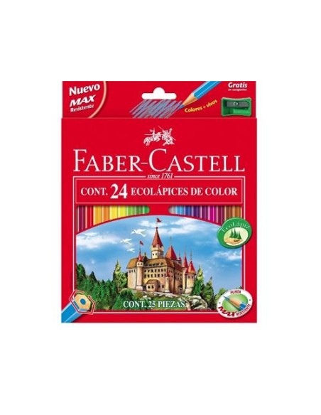 LAPICES DE COLORES FABER CASTELL 24 u  REF 120124E