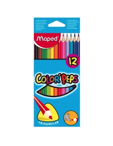 LAPICES COLORES TRIANGULARES 12 COLORPEPS MAPED 183212