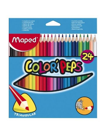 LAPICES COLORES TRIANGULARES 24 COLORPEPS MAPED 183224