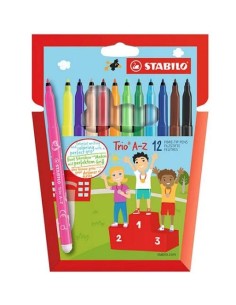 ROTULADORES TRIO A-Z PUNTA FINA 12 STABILO REF 378/1-12