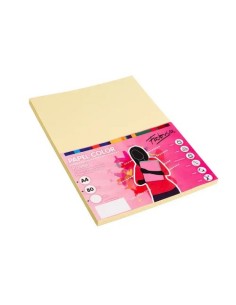 PAPEL A4 80GR 100H  COLOR AMARILLO FABRISA 15617