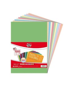 PAPEL A4 80 GRS. PAQUETE DE 100 H. 10 COLORES SURTIDOS PASTEL 650099