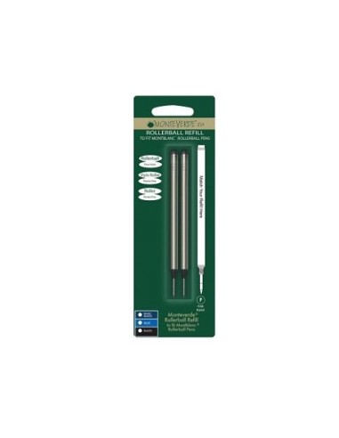 RECAMBIO ROLLER GEL  NEGRO PUNTA MEDIA MONTEVERDE COMPATIBLE CON MONTBLANC BLISTER DE 2 M232-BK CSUR 54451