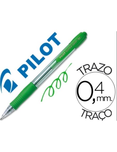 BOLIGRAFO SUPER GRIP PILOT VERDE NSGV/ BP-GP-10R-M (12)